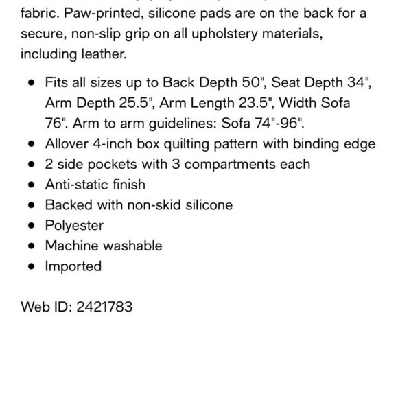 Sure Fit Non-Skid Velvet Sofa Furniture Slipcover - Picture 3 of 3